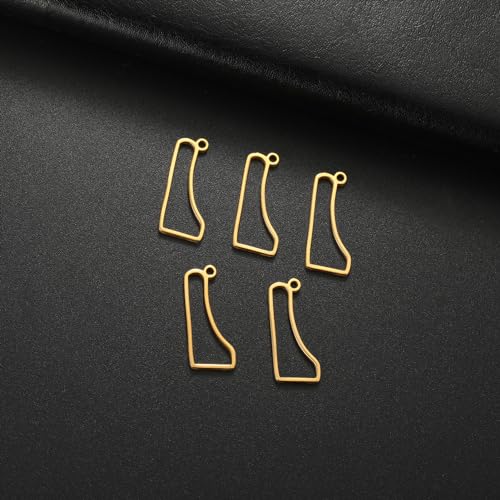 kkjoy 5Pcs Hollow Continents Maps of USA Pendant Charms for Jewelry Making and Crafting, Stainless Steel Mini Charm Craft Supplies Accessories for DIY Bracelet Necklace Earrings - color: Hollow Delaware Map - Gold