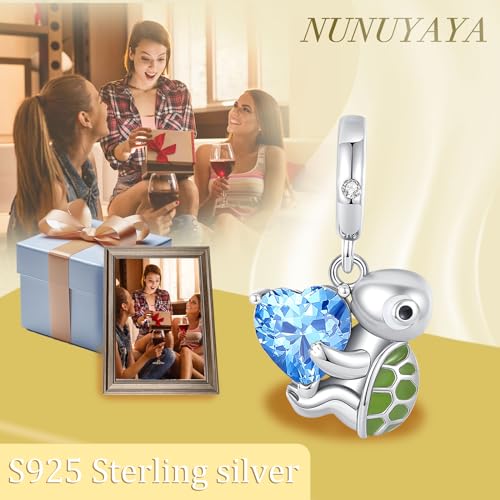Charms Beads 925 Sterling Silver Animal Heart Flower Friend Dangle Pendant with 5A Cubic fits for Charms Bracelets for Woman Valentine's Day Mother's Day Christmas Graduation Birthday Gift - style: D04-Turtle and Crab Safety Chains