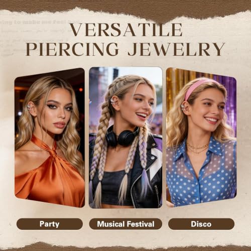 Gothic Clip On Ear Cuff Stainless Steel No Piercing Helix Cartilage | Hypoallergenic,Non Piercing Helix Cartilage,Gold Silver,Fake Earring,Lightweight,Punk Gothic Jewelry Gift Women Men - color: K12-Silver Arrow Design