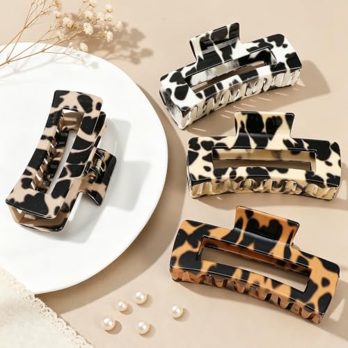 laxizar 4 Pcs Hair Clips 4.1 Inch Claw Clips Leopard Hair Accessories - color: leopard print 1