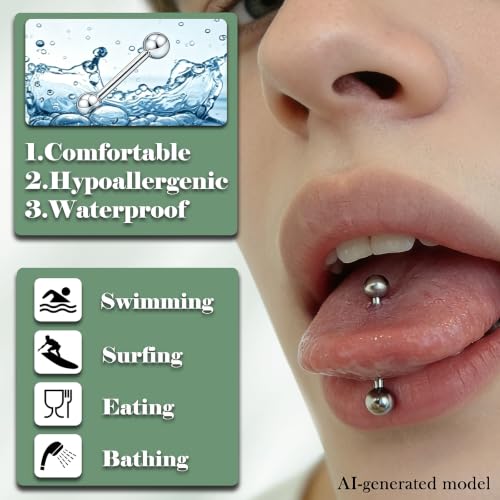 Cisyozi 14G Nipple Piercing Jewelry Tongue Ring for Women Men Hypoallergenic 316L Surgical Steel Silver Gold Straight Tongue Nipple Barbell Bar Ring Bridge Piercing Jewelry 14mm 9/16 inch - color: Silver