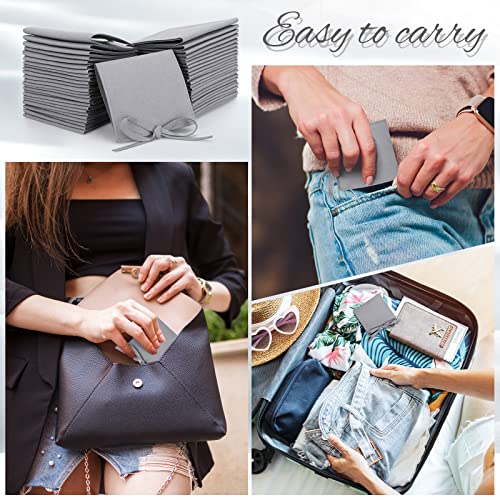 120 Pcs Microfiber Jewelry Pouch 8 x 8cm Jewelry Packaging Bag Gift Bow Tie Bracelet with Cleaning Cloth(Gray) - color: Gray
