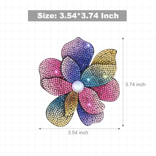 3.74 Inches Rhinestone Camellia Flower Brooch Pins & Hair Clips for Women Elegant Created Crystal Lapel Pin Brooches Wedding Party - color: Colorful
