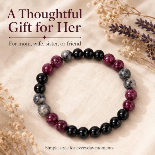 Anxiety Relief Crystal Bracelet Menopause Bracelet Tigers Eye Citrine Natural Stone Stress Beaded Stretch Bracelets Anxiety Relief Healing Bracelets New Chapter Encouragement Jewelry Menopause Gifts - color: A1: Purple