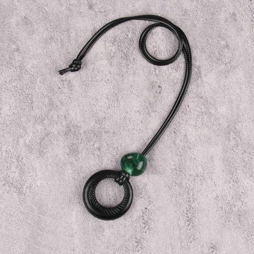 Bohemian Necklaces for Women Long Leather Necklace with Large Pendant Chunky Boho Hippie Jewelry Pendant Chocker Necklace - style: Large Pendant Necklace