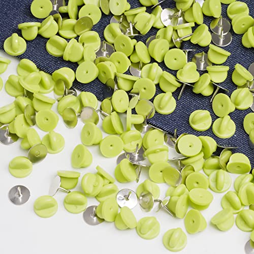 400pcs PVC Rubber Pin Backs Heliltd Butterfly Clutch Pins Tie Tacks Blank Pins for Uniform Badges Backing Holder Clasp Lapel Pin Enamel Pins(200 Sets) - color: green