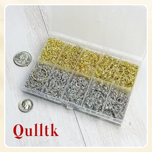 4600 Pcs Jump Rings for Jewelry Making Kit Gold & Silver, Open Rings with Opener Tools for Earrings, Keychains, Bracelet & Necklace Repair Supplies - color: 4600Pcs Silver