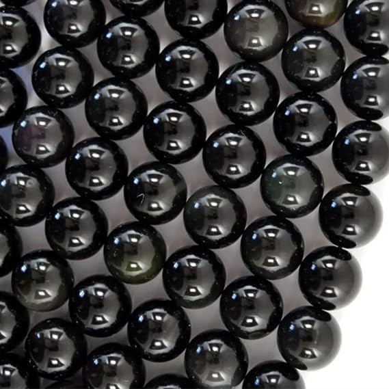 Zenkeeper About 180 Pcs Black Obsidian Beads for Jewelry Making 4 MM Black Obsidian Gemstones Loose Stone Beads - color: Black Obsidian, size: 4MM, about 180pcs
