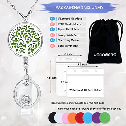 Retractable Lanyard, Lanyards for ID Badges Women Cute, Family Tree | Teacher Lanyard with ID Holder, Nurse Badge Reels Retractable Necklace Keychain Silver Chain Work Jewelry Gifts - color: 4-retractable-family Tree