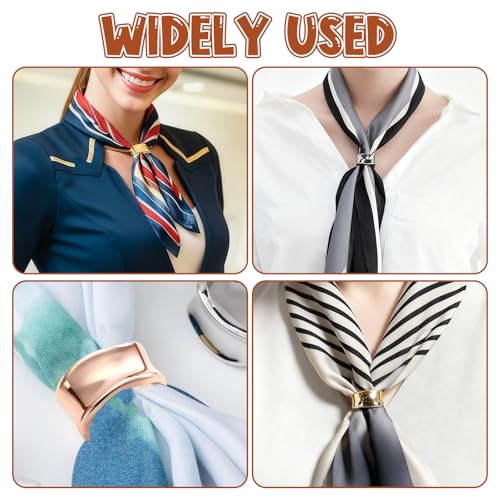 3Pcs Silk Scarf Ring for Women, Alloy Scarf Clips with Gold Silver Rose Gold, Fashion Accessories for Silk Scarves, Stylish Holder Buckle for Wraps