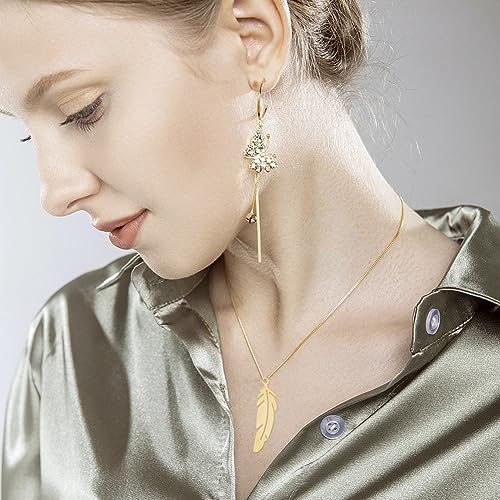 UNICRAFTALE Stainless Steel Feather Pendants Etched Metal Embellishments Feather Charms for Necklace Bracelet Jewelry Making