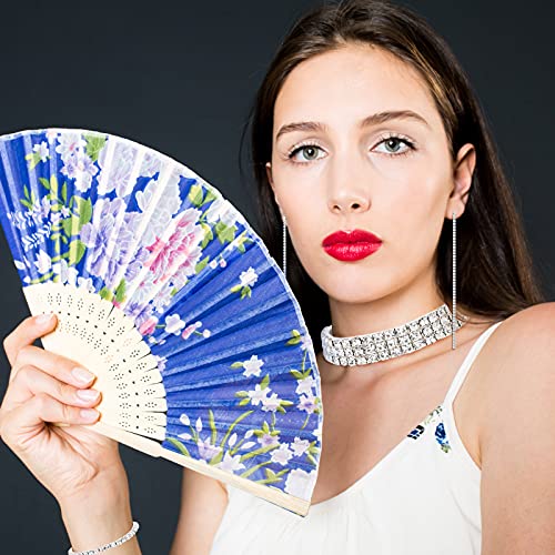Hicarer 9 Pcs Rhinestone Jewelry Set for Women Rhinestone Necklace Bracelet Bangle Earring for Bride Wedding Party Accessory - color: Silver