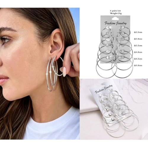 95 Pcs Gold Silver Jewelry Set for Women Includes 10Pcs Layered Necklaces, 23Pcs Layered Bracelets, 17 Hoop Earrings, 15 Stud Earrings, 20 Stackable Rings and 10 Hairpins Fashion Jewelry Set for Ladies