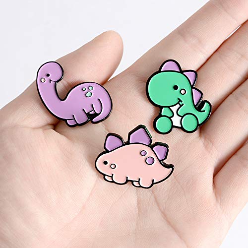 Cute Enamel Pin Set Lapel Pins Brooches Cartoon Brooch Badge Pins for Clothes Bags Backpack for Women - color: Dinosaur Set