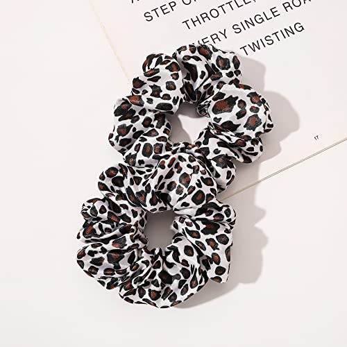 Scrunchies Hair Ties for Girls Women Elastics Bands Ponytail Holder Pack of Neutral Hair Accessories Big Large Scrunchie Cute Hairties for Thick Hair - color: BPGLeopard