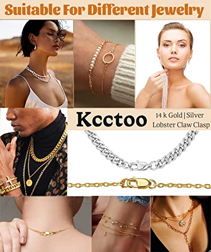 Kcctoo Silver Lobster Claw Clasp with Closed Jump Rings 14K Gold Necklace Clasps and Closures for Jewelry Making, Made in Italy 12mm(0.47inch) (Gold Silver) - color: Gold Silver -20 PCS