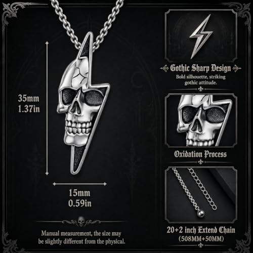 Skull Necklace for Men Women Gothic Skull Necklace for Men Women - style: Skull necklace#3