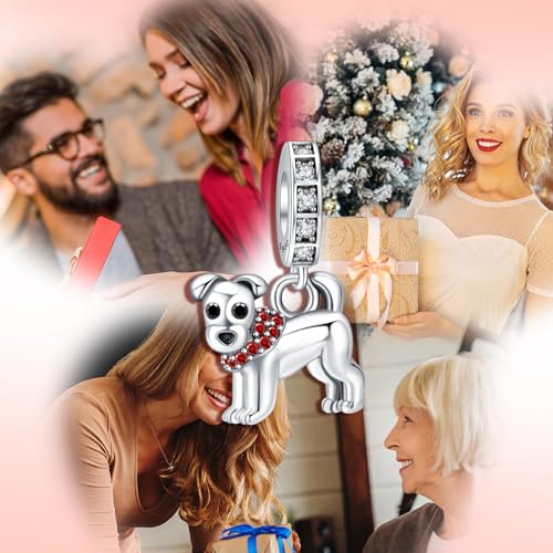 S925 Charms for Bracelets and Necklaces, Gifts for Mothers Nurses Day Graduation, for Girlfriend Family Friend, Bead Pendant, for Pandora, Silver 14K Gold Plated Enamel CZ, DIY Jewelry Making - style: D O G