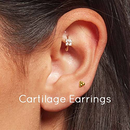 16G Monroe Lip Piercing Jewelry Labret Studs Tragus Hoop Earrings Nose Piercing Flat Back Helix Earring - color: gold, size: 16G*8mm