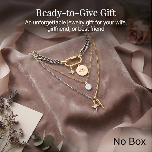 3 Pcs Layered Necklaces for Women, Stackable Statement Jewelry | Trendy stackable jewelry set! 3 separate lightweight chains. Perfect statement gift for women to elevate any daily outfits. - color: Mixed Metal (Silver & Gold)