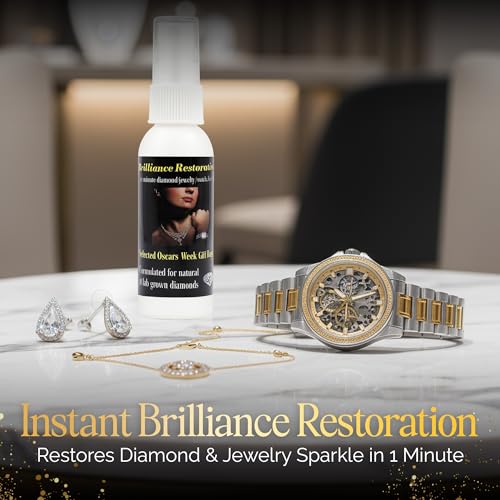 Brilliance Restoration Diamond Jewelry Cleaner Spray 2oz + Microsuede Cloth | 1-Minute Instant Shine | For Engagement Rings, Earrings, Necklaces, CZ, Gemstones & Steel Watches