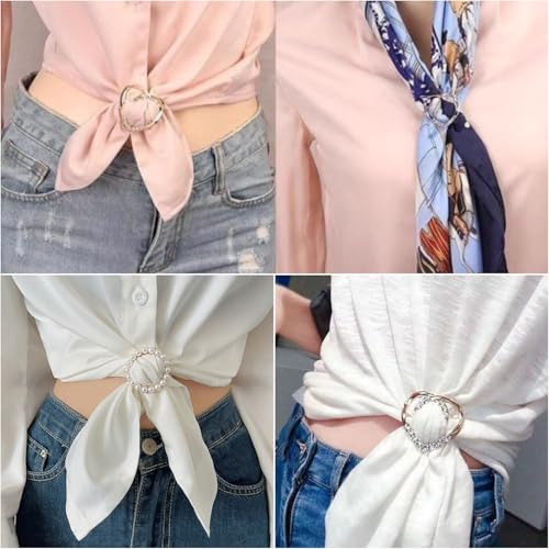 Sweater Clips Shawl Scarf Ring 8 Pcs Shirt Clips for Women Dress Clip Back Cinch Waist Cincher Clip Retro Cardigan Rings for Women Clothing