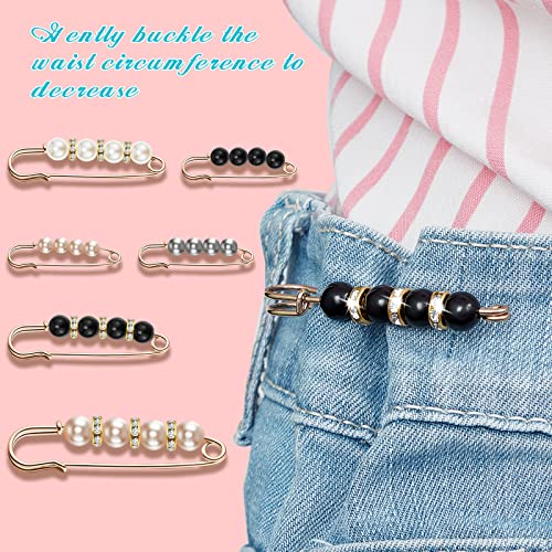 Hicarer 18 Pcs Pearl Safety Pin Brooches for Women Decorative Safety Pins for Clothing Sweater Shawl Clips Pant Waist Tightener Cardigan Collar Clips(Elegant Style) - style: Elegant Style