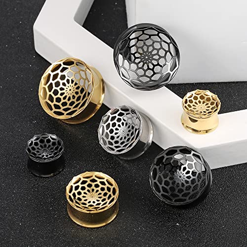 1 Pair New Classic gauges Ear Plugs Tunnels Hypoallergenic 316 Stainless Steel Ear Gauges 8mm-25mm (0G-1") Body Piercing Jewelry - color: Silver-1277, size: 0G(8mm)