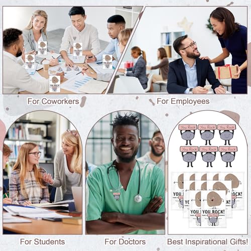Zeyune You Rock Enamel Pins Employee Appreciation Gifts Bulk You Rock Gifts for Coworkers Office Staff Work Team Teacher Funny Employee of The Month Lapel Pin Thank Cards Bags - style: Classic