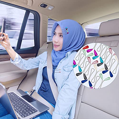 48 Pieces Hijab Pins for Women Muslim Faux Pearl Clips U Shaped DIY Boutonniere Alloy Decorative Brooch Safety Scarf Hijab Pins for Wedding Dress Accessories