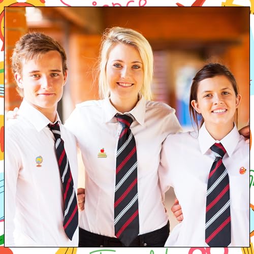 Giegxin 40 Pcs Back to School Pins Bulk for Students Teachers First Day of School Cute Lapel Pins Brooch for Clothes Bags Accessories Gifts Classroom Party Favors - style: School