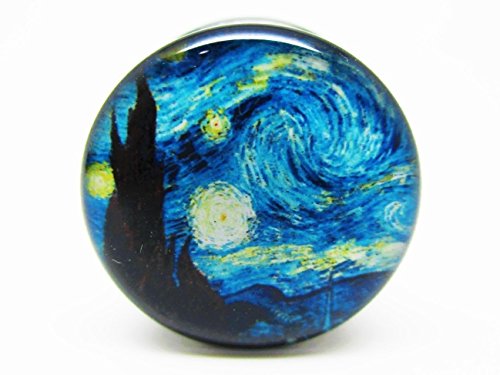 A Starry Night Ear Plugs - Acrylic Screw-On - New - 14 Sizes - Pair - style: 2 Gauge (6mm)