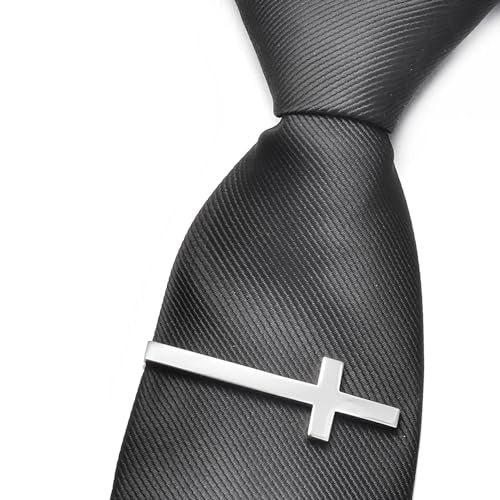 Gold Black Silver Cross Tie Clips For Men Unique Christian Catholic Tie Clip Cross Accessories For Men - style: silver cross