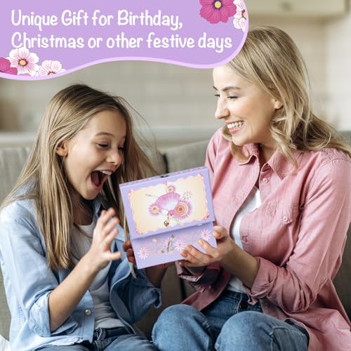 Music Jewellery Box with Drawer Necklace Bracelet, Musical Jewelry Storage Case with Spinning Ballerina Gift Set for Kids Girls Children Daughter (Pink Dancer) - color: Pink Dancer