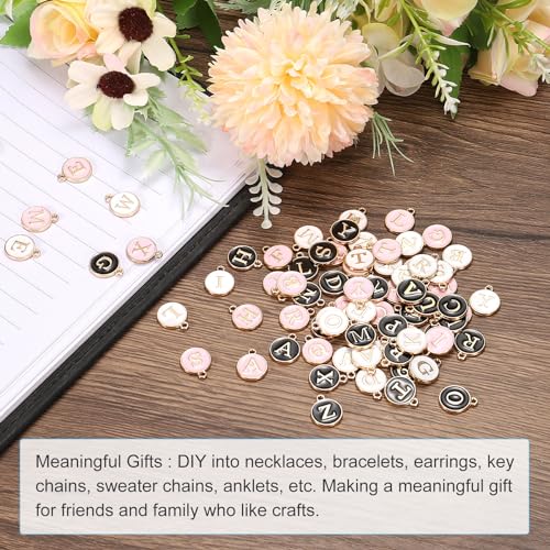 MECCANIXITY Alphabet Enamel Letter Charm Jewelry Charm Pendant for Jewelry Making, Bracelet, Craft - style: B