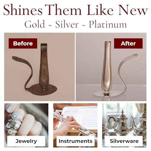 Pro Size Polishing Cleaning Cloth Made in USA for Gold, Silver, Platinum. Pure Cotton Eco Friendly Tarnish Remover Cleaner Large 11 x 14 Inch. Shines Jewelry Like New. Cleans Coins Watches Silverware | Made in USA, Non-Toxic Tarnish Cleaner Infused on Ult