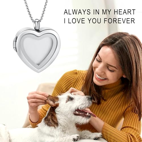 Oinsi Cremation Locket Necklace For Ashes Of Loved One Carry Photo Glass Memorial Urn Jewelry 316L Stainless Steel Keepsake Gifts - color: B-Customize Text