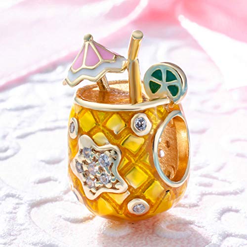 Charms for Bracelets and Necklaces Statue of Liberty CHARM and Family Clasp Safety Chain Charm Beads Charms Jewelry for Women - color: Pineapple Drink