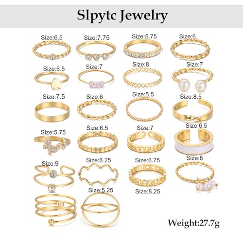 Knuckle Rings Set for Women, Dainty Stackable Midi Rings Simple Stacking Joint Finger Rings Pack Adjustable Cute Butterfly Heart Rings Mixed Size - style: C-22Pcs