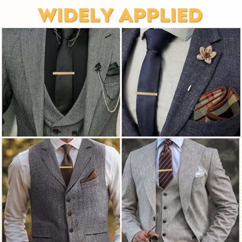 Gold Tie Clip for Men Tie Bar Clip Regular Necktie Tie Pin Clip Tie Clasp Business Wedding Pinch Clips - style: fashion