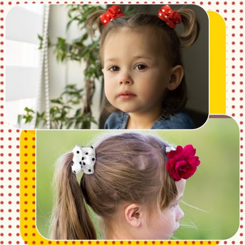 80 Pcs Mouse Ears Scrunchies Silk Satin Mouse Hair Scrunchies Hair Ties Elastic Bands Ponytail Holders for Kids Women Girls Party Decoration - style: Mouse