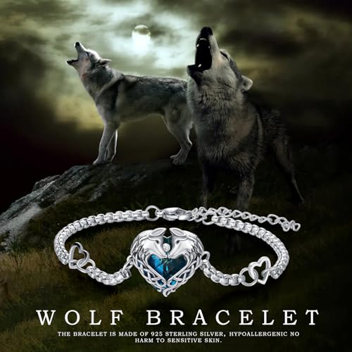 Animal Bracelet for Women 925 Sterling Silver Celtic Dragon/Horse/Wolf Bracelet Adjustable Bracelet Cute Animal Jewelry Gift for Women - style: 01-Celtic Wolf Bracelet