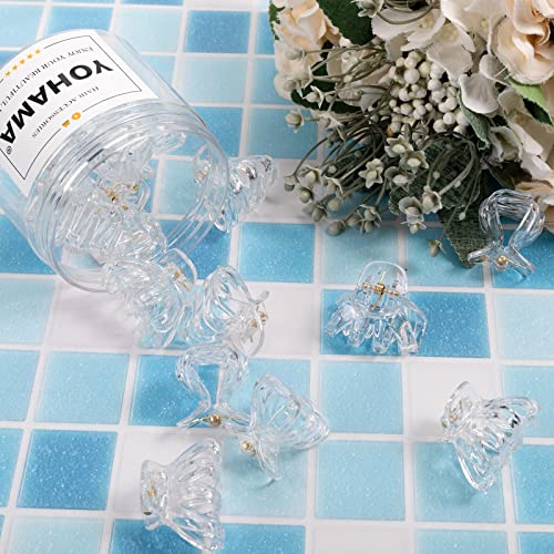 YOHAMA 10pcs Clear Medium Small Octopus Claw Clips Women Thin to Thick Hair | Durable Jaw Clamp Styling Small Pony, Hold Half Bun Tightly, Non-Pulling or Snagging, Multifunction, Clamp Gift - color: B-Clear