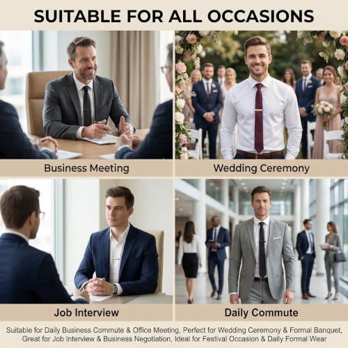 Erioctry Mens Stainless Steel Tie Clips Minimalist Necktie Tie Bar Clasp Clip Clamp Pins Best Gift For Men Business Party Wedding Best Gift and Daily Life - color: Black