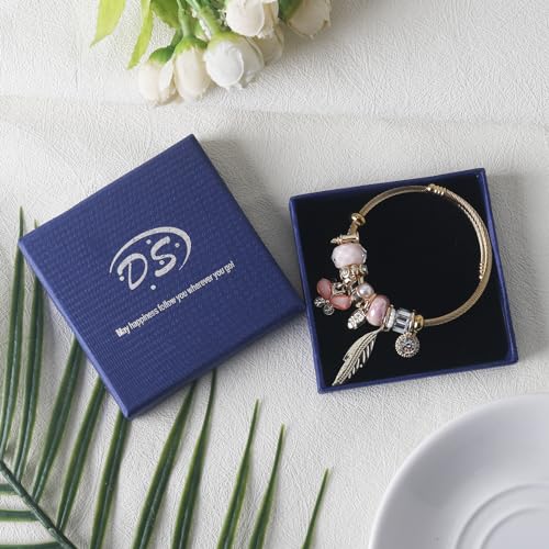 DS Charm Bracelets for girls,exquisite cute cartoon gold friendship bracelets Stainless Steel Bangle with birthday Gift box, Adjustable girls jewelry Suitable for holiday gifts - style: Gold-butterfly 2
