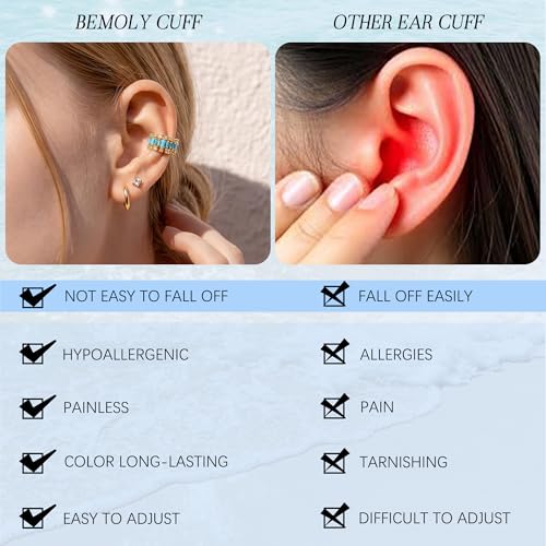Gold Ear Cuff for Women, 14K Gold Plated Single Non-Pierced Earring with Micro-Pave Cubic Zirconia Adjustable Open Ear Clip for Daily Wear & Special Occasions - color: ear cuff-S 005