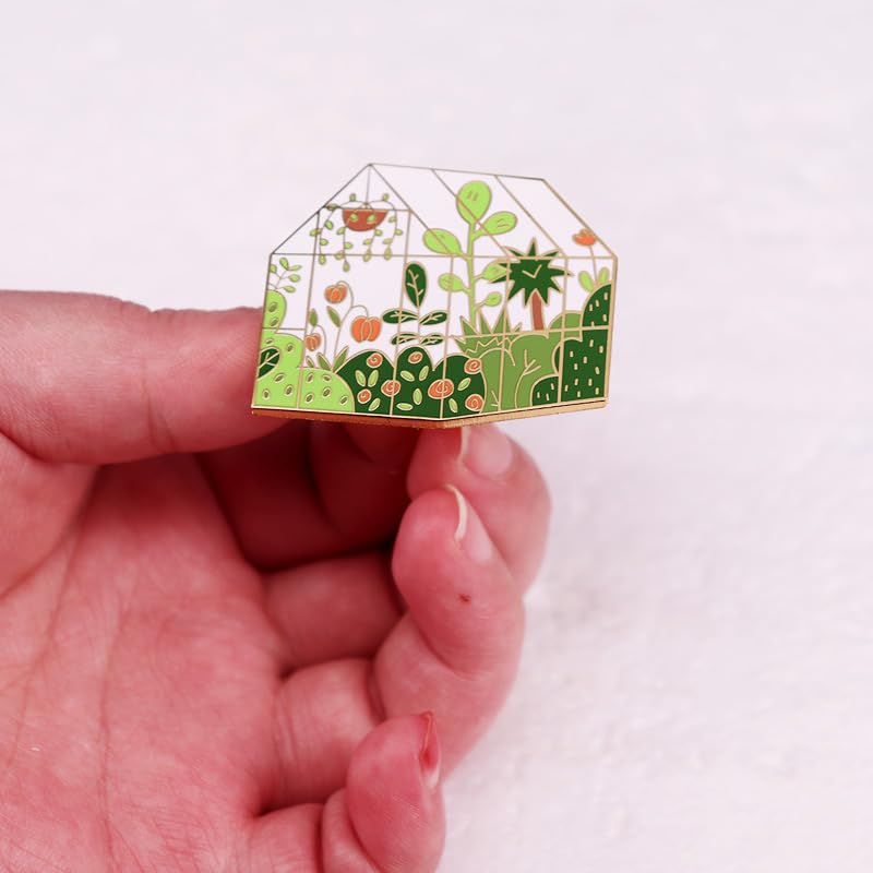 Sunshine Greenhouse Flower House Enamel Lapel Pin Garden Plant Greenhouse And Flower Shed Badge Brooch Accessories For Plant Enthusiast