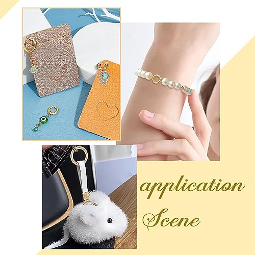 SUNNYCLUE 1 Box 8Pcs 18K Gold Plated Spring O Ring Round Carabiners Trigger Spring O Rings Keychain Ring Round Snap Clasps Metal Spring Gate Rings for Jewelry Making Keyring Bags Purses DIY Craft - color: 1 Box 8pcs 18k Gold Plated O Rings 2 Sizes