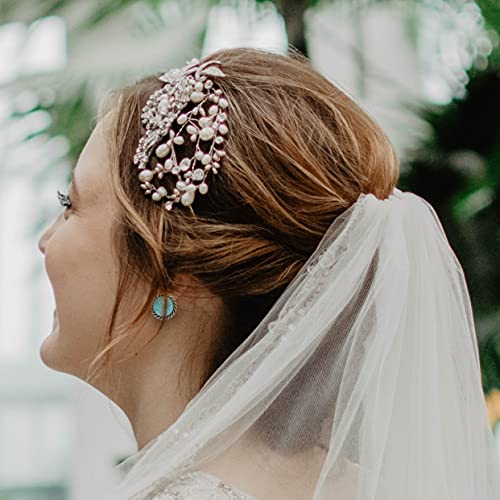 Spinningdaisy Clip On Earrings for Women | Non Pierced Earrings for Wedding - color: Turquoise Round