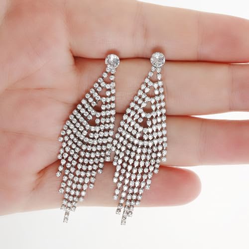 Earrings Holy Stud Earrings for Girls/Women, Sliver Gold Wedding Earrings for Bridesmaids - color: Long earring|Silver